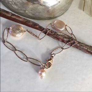Rose Gold Disc Pearl Bracelets (3) for Colleen